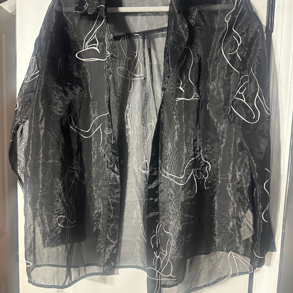 Forever 21 Black Sheer Women's Blazer